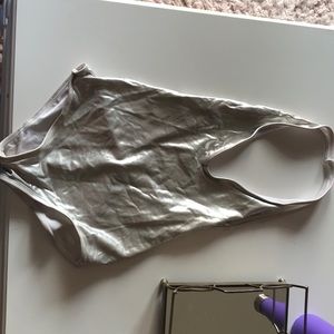 Silver body suit!